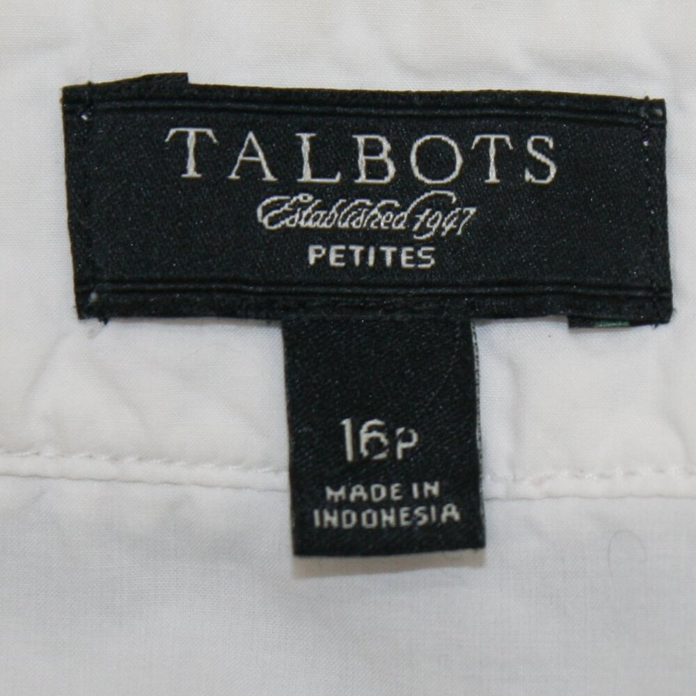 TALBOTS Petite Top Sleeveless Embellished Criss Cross Pleated Lace White 16P - Picture 5 of 15